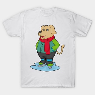 Dog at Ice skating with Ice skates T-Shirt